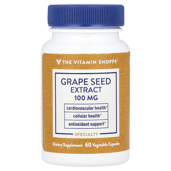 Grape Seed Extract, 100 mg, 60 Vegetable Capsules The Vitamin Shoppe