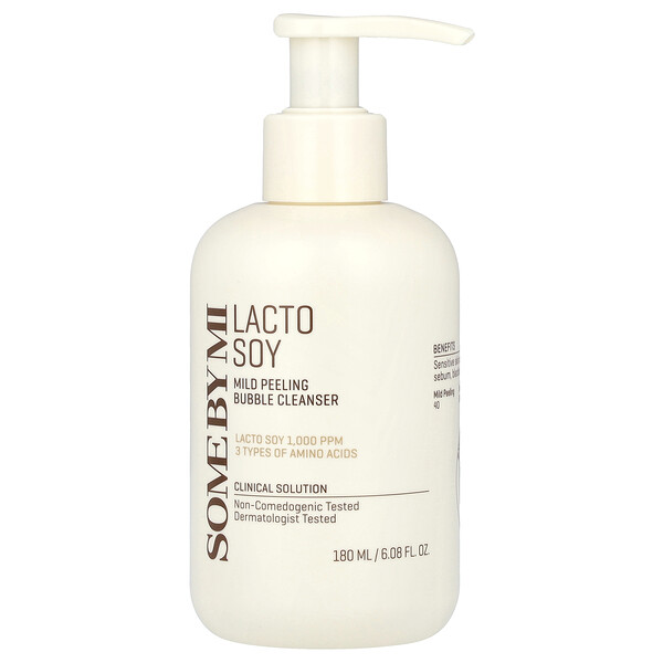 Lacto Soy, Mild Peeling Bubble Cleanser, 6.08 fl oz (Жидкие унции) (180 ml) SOME BY MI