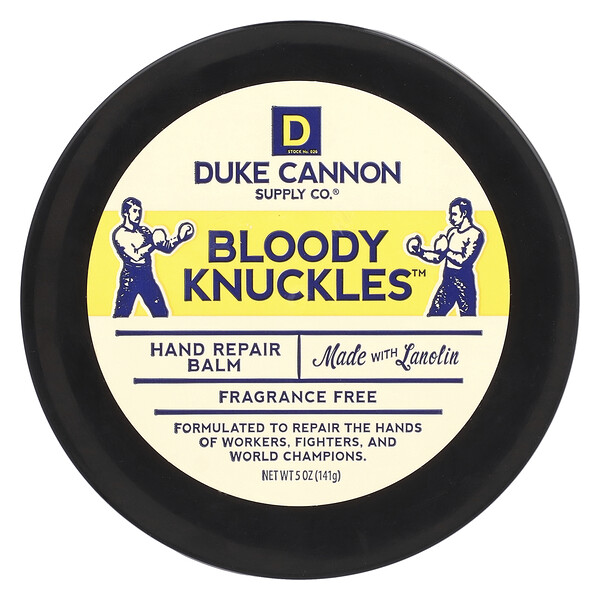 Bloody Knuckles™, Hand Repair Balm, Fragrance Free, 5 oz (141 g) Duke Cannon Supply Co.