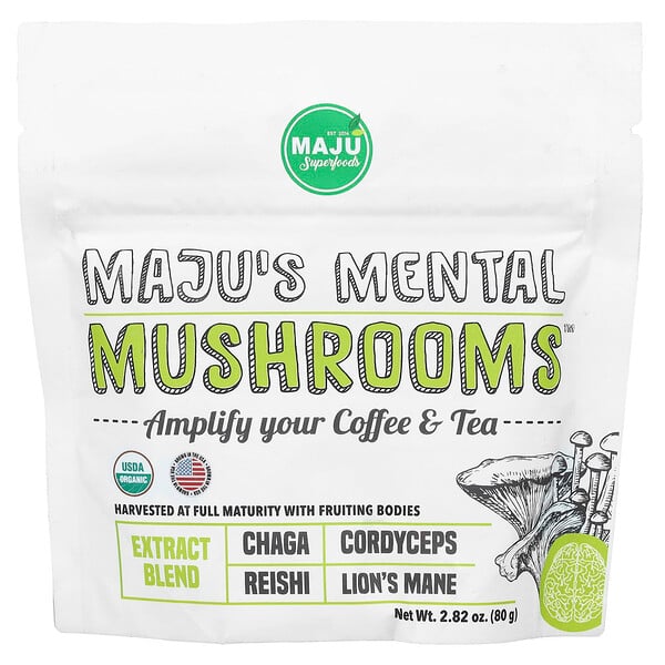 Maju's Mental Mushrooms™, 2.82 oz (80 g) Maju Superfoods