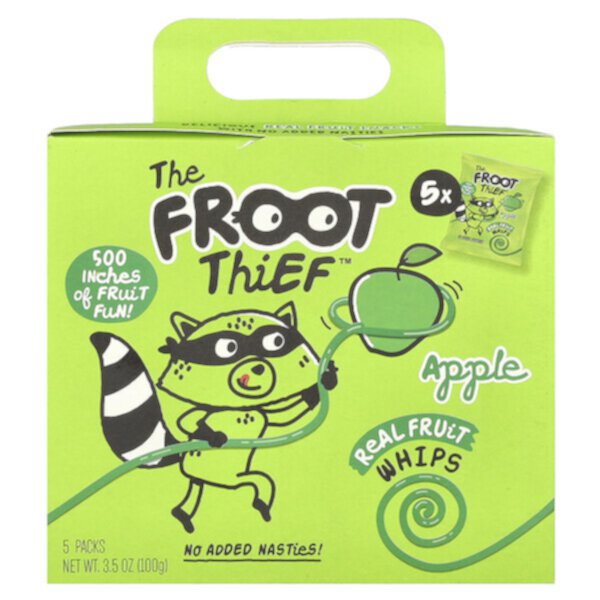 Фруктовые жевательные десерты из настоящих яблок, 5 упаковок по 20 г The Froot Thief