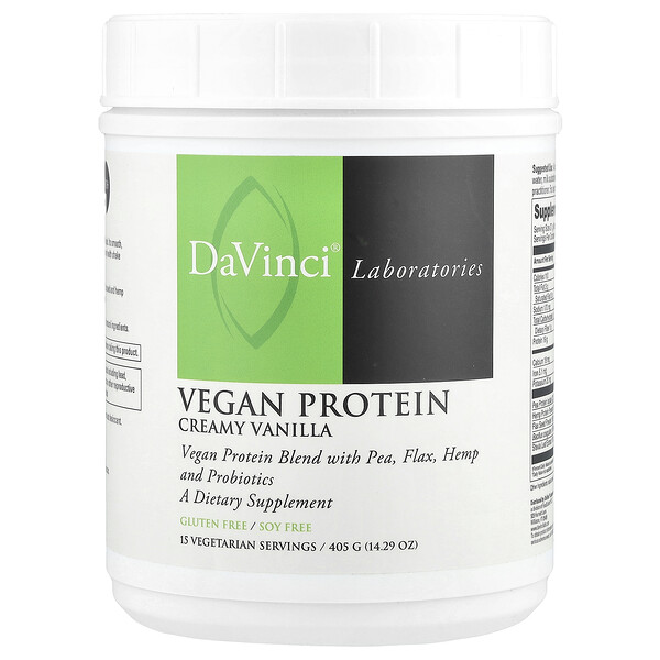 Vegan Protein, Creamy Vanilla, 14.29 oz (405 g) DaVinci