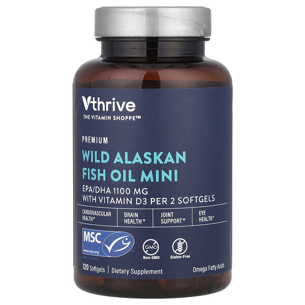 Wild Alaskan Fish Oil Mini , 120 Softgels Vthrive