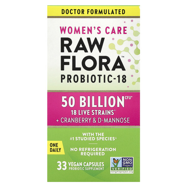 Woman's Care, Raw Flora™ Probiotic-18, 50 Billion CFU, 33 Vegan Capsules Nature's Truth