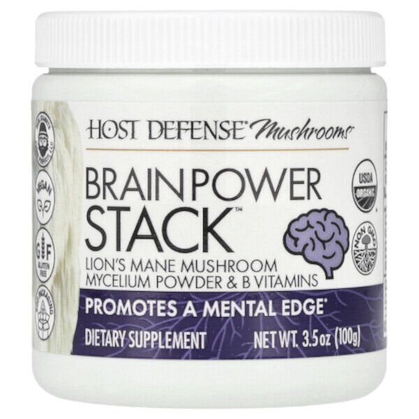 Mushrooms™, Brain Power Stack™, 3.5 oz (100 g) Host Defense