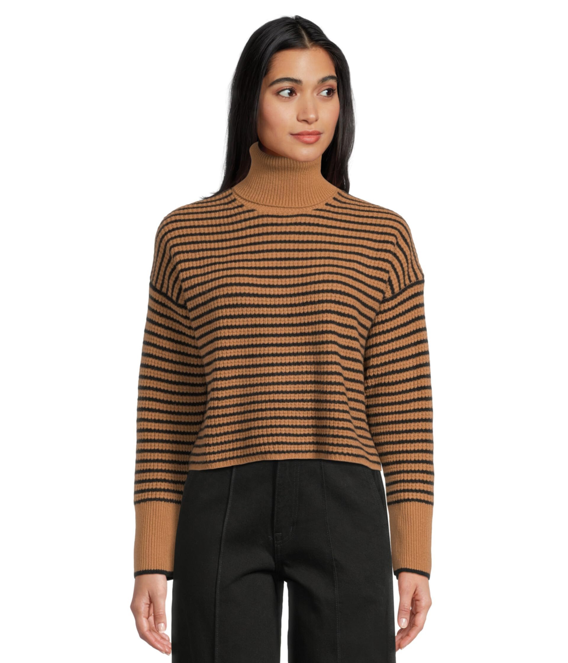 Pine Stripe Wool Waffle Stripe Crew Neck Madewell