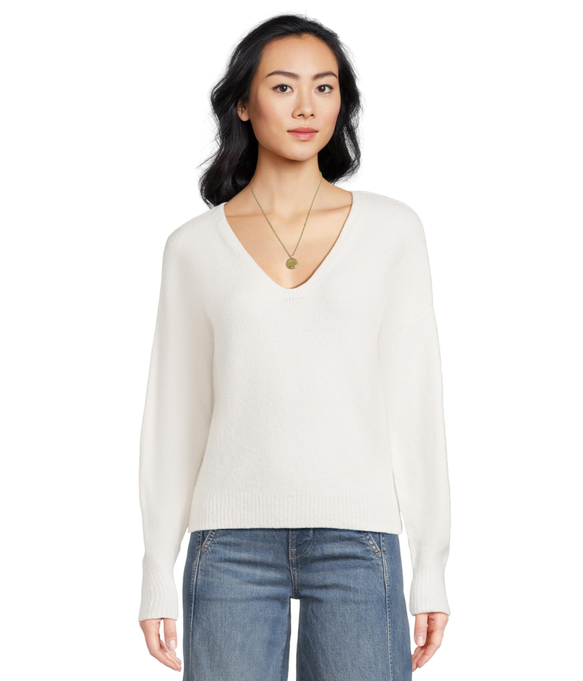 V-Neck Cozy Cotton Wedged Pullover Madewell