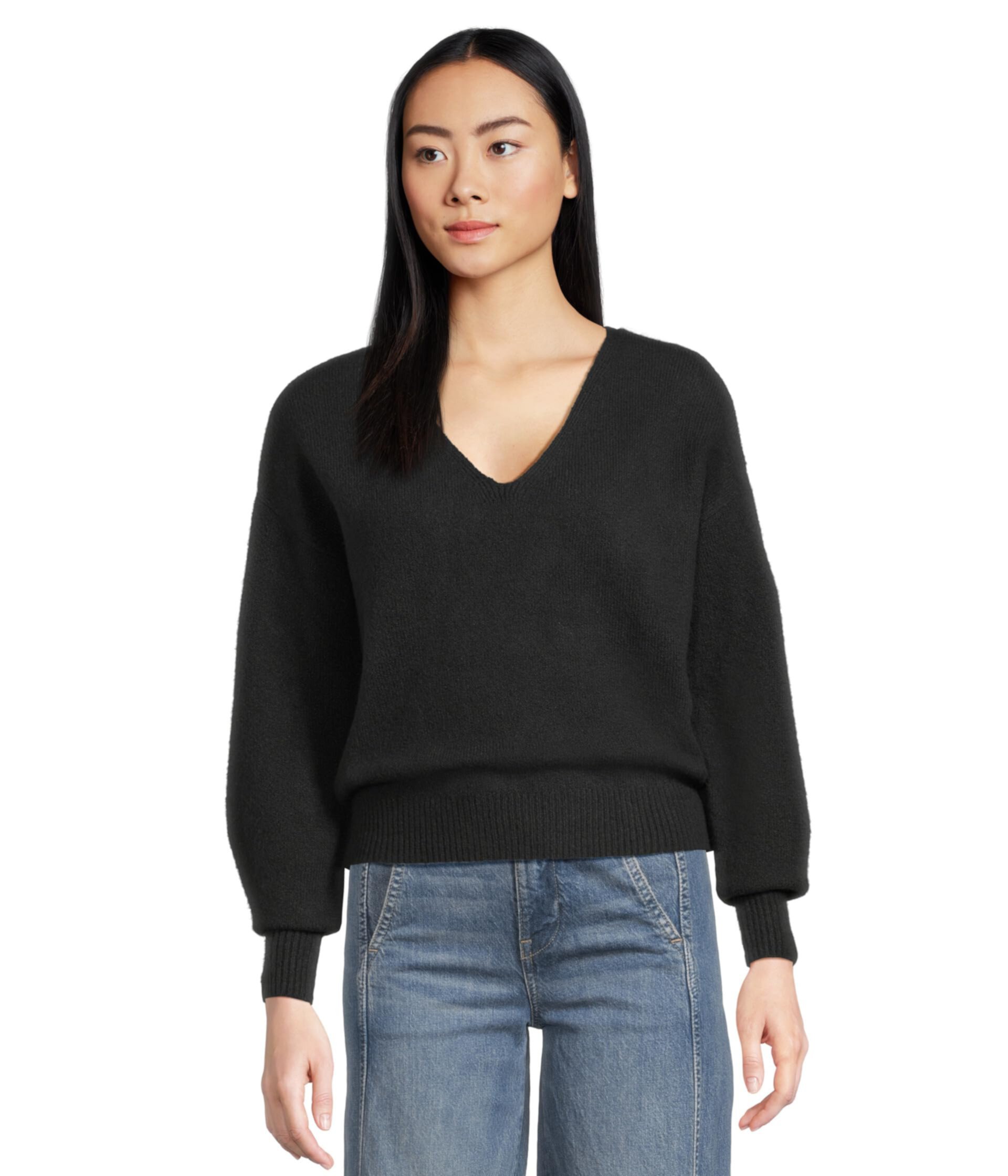 Женский Свитер Madewell V-Neck Cozy Cotton Wedged Pullover Madewell