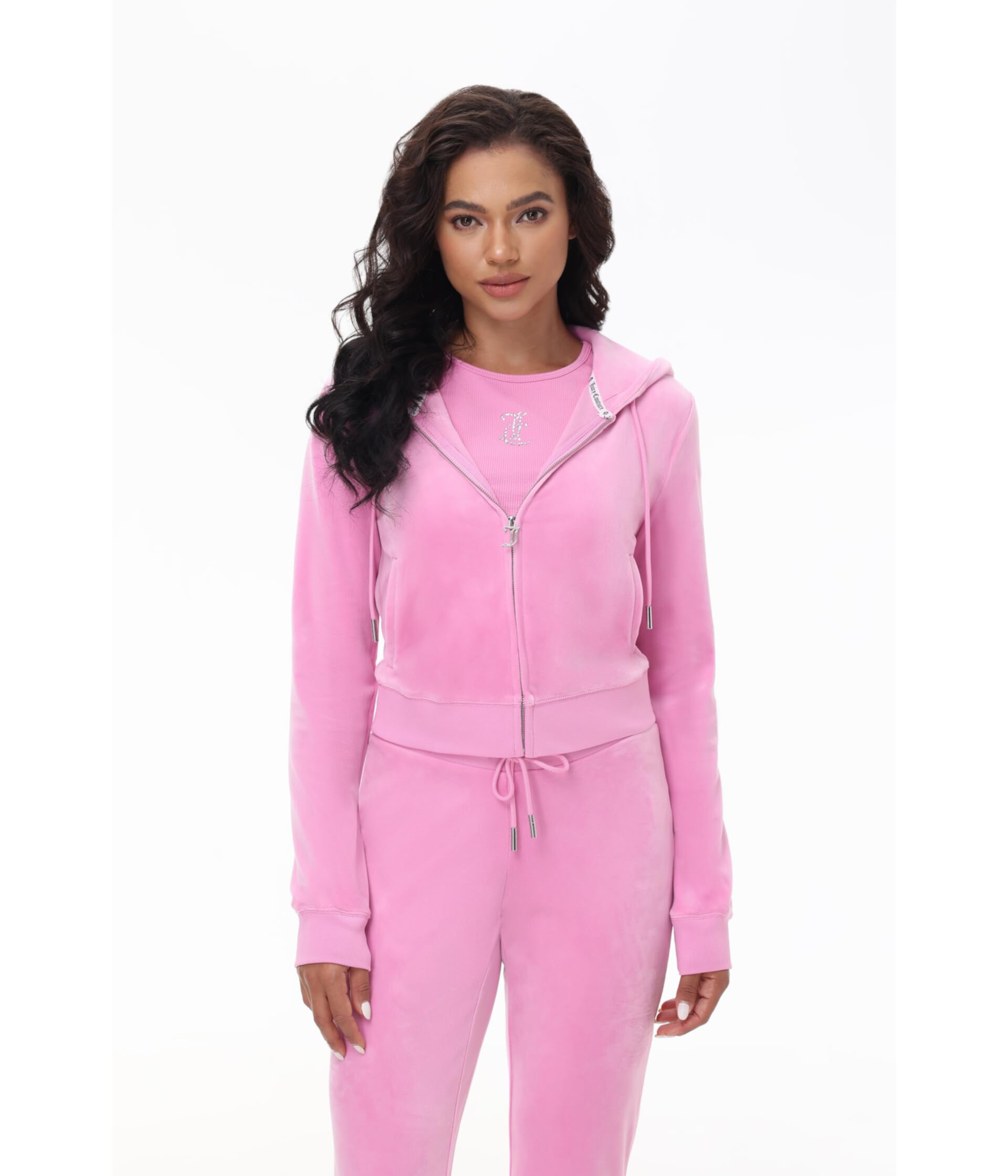 Женская Толстовка Juicy Couture Luxe Velour Juicy Hoodie with Back Bling Juicy Couture