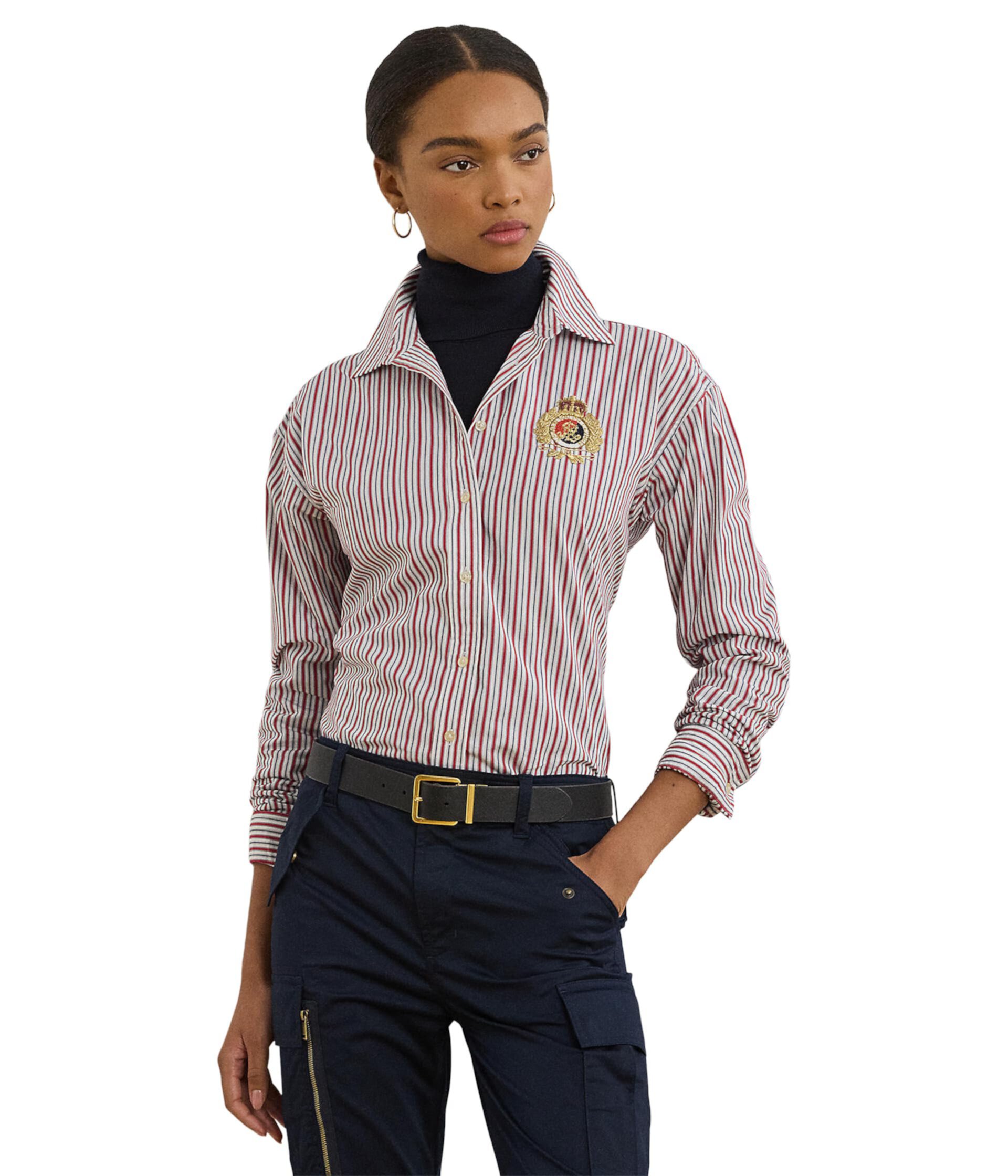 Женская Повседневная рубашка LAUREN Ralph Lauren Relaxed Fit Striped Broadcloth LAUREN Ralph Lauren