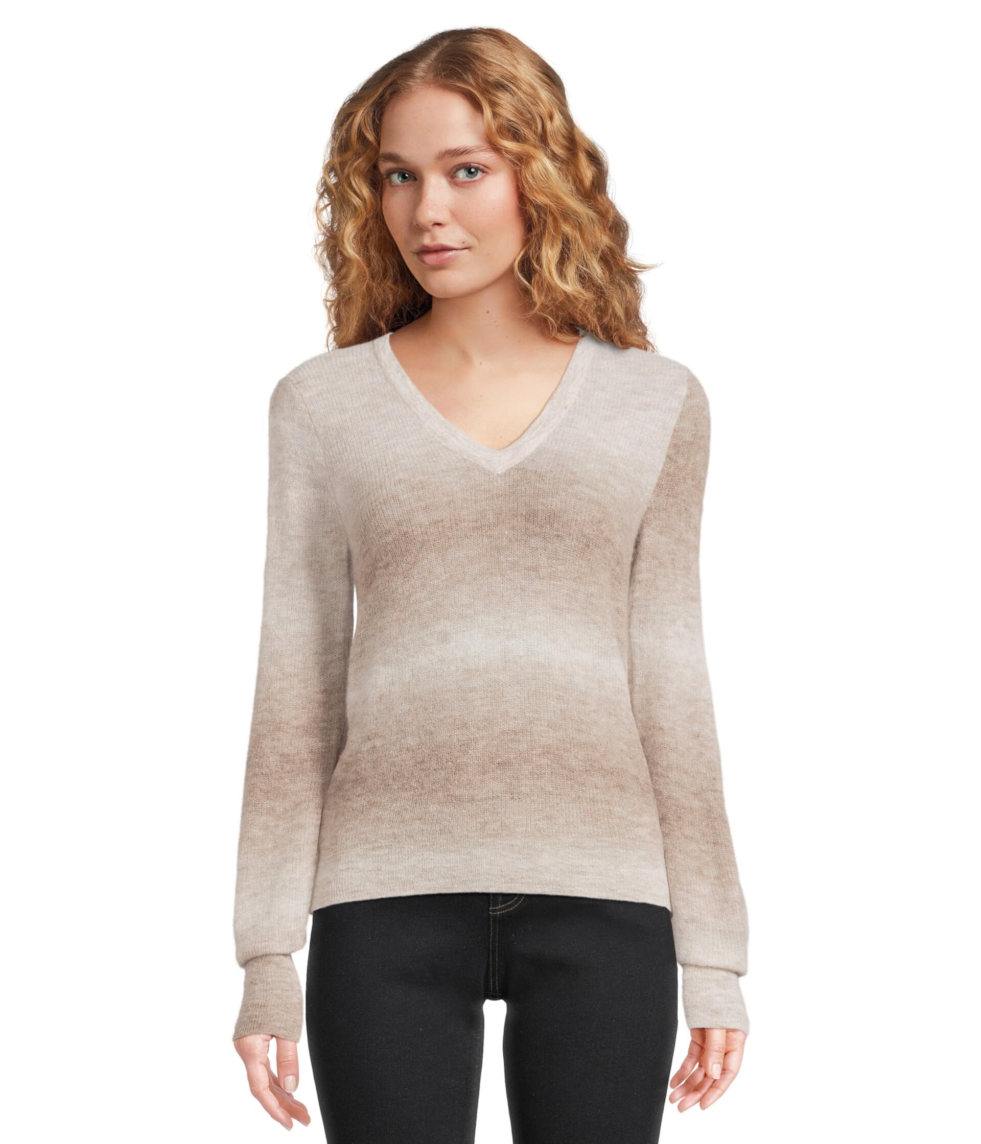 Женский Свитер Madewell Spacedye Lightweight Alpaca V-Neck Pullover Madewell