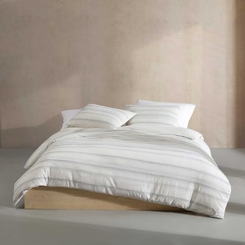 Calvin Klein - Queen Comforter Set, Luxuriously Soft Bedding with Matching Shams, Striped Room Essentials (Strie Stripe Off White, Queen) Calvin Klein