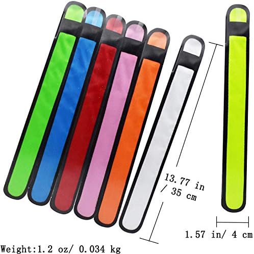 LED Slap Bracelets Light Up Armbands Glow in The Dark Fashing Wristbands Wrist Bands Safety Reflective Running Gear for Runners Walkers Walking Jogging, Fits Men Women (2-Red) Amnquerxus