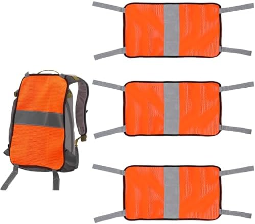 3pcs 9x20 Inch Blaze Orange Mesh Safety Panel, Large Tent Backpack Cover with Reflective Strips High Visibility Hunting Gear for Hiking Climbing Camping Travel Peutier