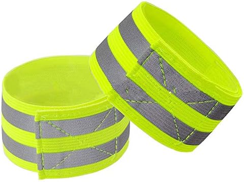 High Visibility Reflective Bands for Wrist Arm Ankle Leg Adjustable Elastic Reflective Gear for Night Walking Cycling Running Jogging Outdoor Safety Reflector Straps Belt Vest Csysx