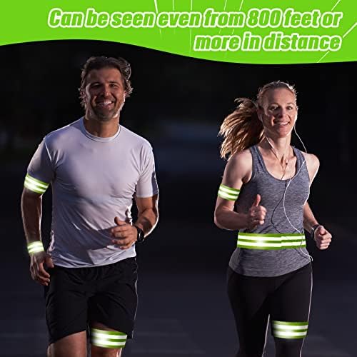 Yilloog 150 Pieces Reflective Arm Bands for Night Walking Reflective Ankle Band for Runners Reflective Wrist Band Cycling Reflective Running Gear Reflector High Visibility Tape Straps Yilloog