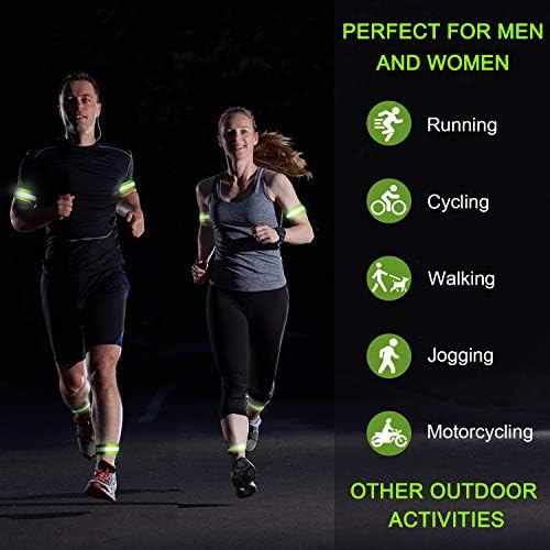 8 Pieces Reflective Bands Winter High Visibility Reflector Bands Reflective Straps Tape Bracelets Reflective Running Gear for Women Men Running Cycling Walking Arm Wrist Ankle Leg Sumind