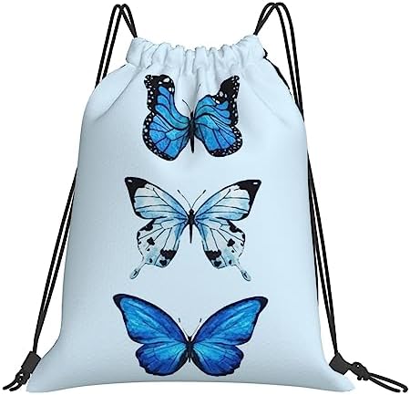 Рюкзак повседневный Woidxzxza Blue Butterfly Drawstring Woidxzxza