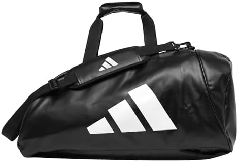 adidas Combat Sports 2-in-1 Training Sports Equipment Duffel Bag - Black White - Medium Adidas