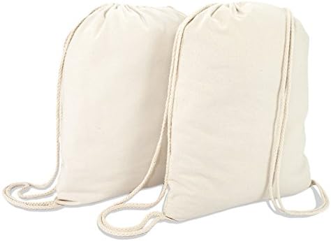 Рюкзак повседневный DALIX Canvas Drawstring Bag String Backpack Gym Natural Beige 2 Pack DALIX