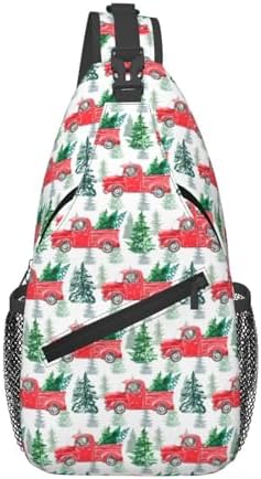 Рюкзак повседневный Krirteh Christmas Crossbody Sling Bag For Women Men Adjustable Buffalo Plaid Chest Bag Shoulder Bag Sling Backpack Merry Xmas Daypack Christmas Gifts Krirteh