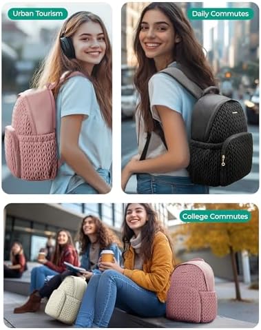 Рюкзак повседневный BAGSMART College Backpack для женщин, бежевый BAGSMART