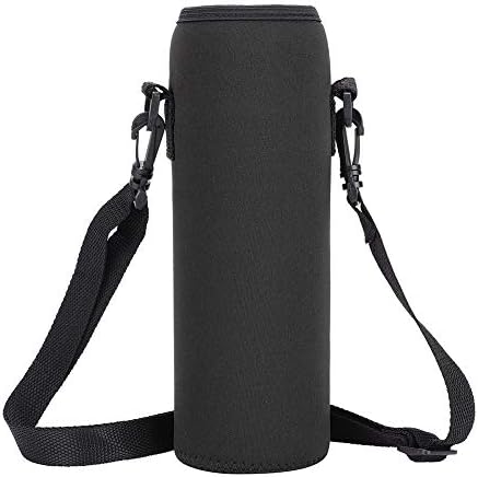 Outdoor Sports Water Bottle Bag, Wearable Colorfast Thermal Water Bottle Case Cover Sleeve with Strap (Black) Water Bottle Sling Holder RiToEasysports