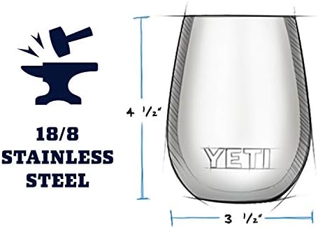 YETI Rambler 10 oz Винные Бокалы из Нержавеющей Ст стали, Вакуумная Изоляция, Без Крышки YETI