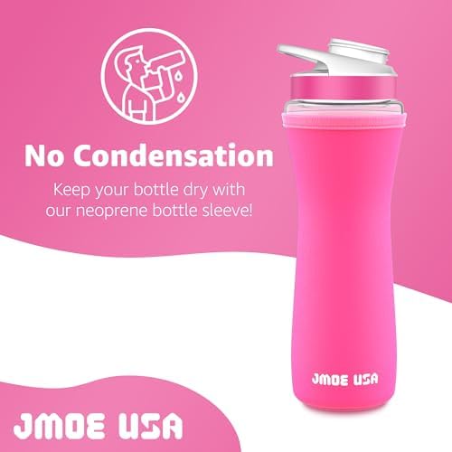 Jmoe USA 22oz Чехол для Бутылки Cirkul | Подходит для 22 унций Пластиковых и Нержавеющих Бутылок | Нейлон для Абсорбции Потов | Форма, Подходящая по Размеру | 2-Пакет | Изолированный Чехол (Черный) Jmoe USA