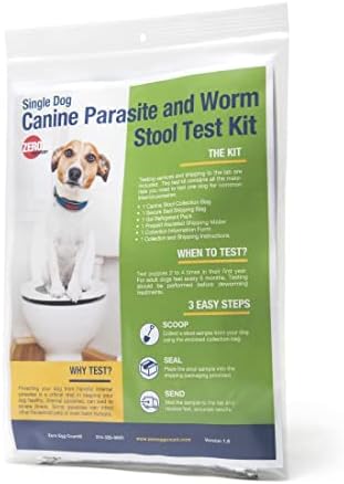 Dog Parasite Worm Mail-in Stool Test Kit and Laboratory Services for Detecting Harmful Internal Parasites and Worms in Dogs and Evaluating Your Dog's Worming/Deworming Programs. Zero Egg Count