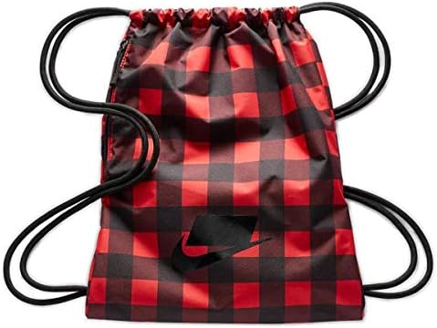 Nike Heritage 2.0 Gymsack, Drawstring Backpack (University Red/Black/Plaid) Nike