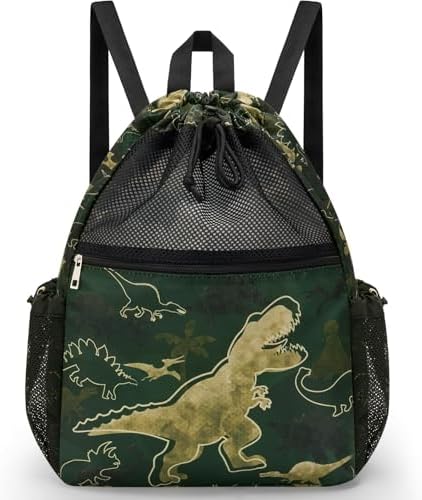 Рюкзак повседневный WAWSAM Dinosaur Kids Drawstring Backpack - сетчатый рюкзак для мальчиков с водонепроницаемым карманом WAWSAM