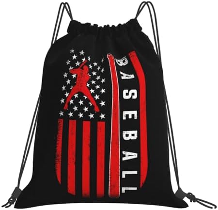 Рюкзак повседневный AIMASTZ American Baseball Flag Unisex Drawstring Backpack Bag Sport Gym Swim Travel Sackpack AIMASTZ