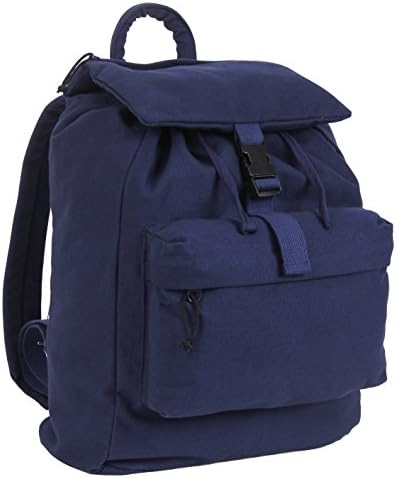 Рюкзак повседневный Rothco Canvas Daypack – Мощный рюкзак из хлопчатобумажного канваса для пеших прогулок, походов, путешествий и ежедневного использования – Объем 34 л, синий Rothco