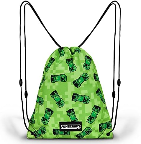 Рюкзак повседневный Minecraft Drawstring, 11 x 15 дюймов (28 x 38 см) для плавания с вентиляцией (синий) Minecraft