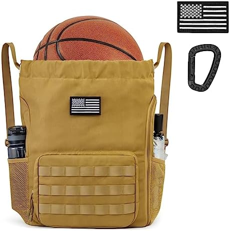 Рюкзак повседневный G4Free Drawstring Backpack Gym Backpack Soccer Basketball Bag with Shoes Compartment Tactical Water-Resistant String Sports Bag for Men Women (Black) G4Free