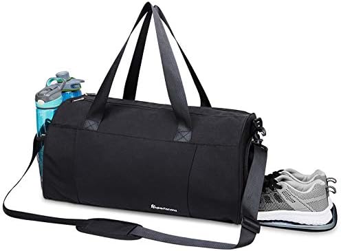 Сумка дорожная sportsnew Sports Gym Bag с отделением для обуви и карманом для мокрой одежды, черная Sportsnew