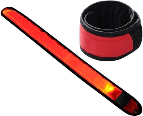 2 Pack LED Slap Armband/LED Snap on Bracelet with High Visibility for Cycling/Biking/Walking/Jogging/Running Gear Techion