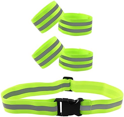 Reflective Gear 1Set High Visibility Reflective Bands for Wrist Arm Ankle Leg, Safety Reflective Straps Belt Bracelets for Night Running, Cycling, Walking, Reflective Running Gear Zzlzx