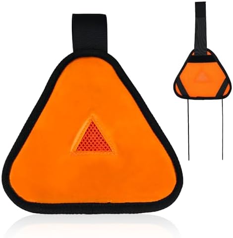 Reflective Triangle Sign, Bright Reflective Yield Symbol with Magic Adhesive Strap & Cord High Visibility Safety Triangle for Bike Backpack Different Scenes, Multiple Fixing Methods Peutier