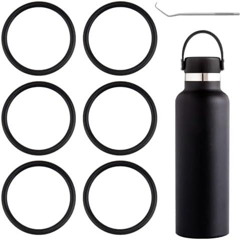 Резинки для бутылок Hydro Flask 6 штук, совместимы с 18 oz, 21 oz, 24 oz из силикона, для надежной герметизации Generic