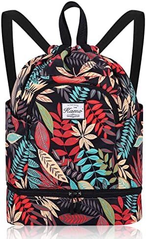 Рюкзак повседневный Kamo KAMO Drawstring Backpack Bag - Sport Swimming Yoga Backpack with Shoe Compartment Kamo