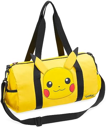 Pokemon Duffel Bag for Kids, Gym Bag Overnight Pikachu Sports Kit Holdall Bag Hand Luggage Bag - Gifts for Boys (Multicolour) Pokemon