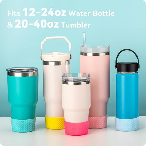 Силиконовый чехол для бутылок Stanley и Hydro Flask 30/40 унций, Антискользящее дно, Подходит для бутылок диаметром 7,1-7,6 см Soledea