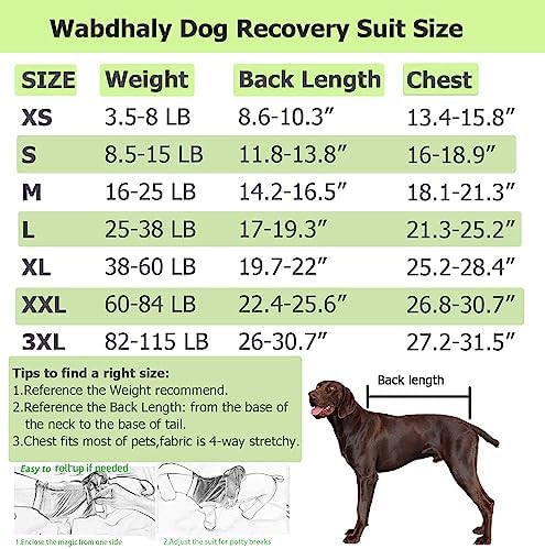 Одежда для собак: костюм для восстановления после операции из мягкого хлопка с молнией для маленьких собак, размер XS Wabdhaly