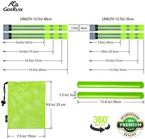 Светоотражающие ремни 6 шт для рук/запястья/ног, высокая видимость, безопасность при беге и велоспорте GoxRunx