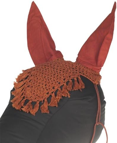 Derby Originals Crochet Horse Veil Ear Bonnet with Fringe Derby Originals