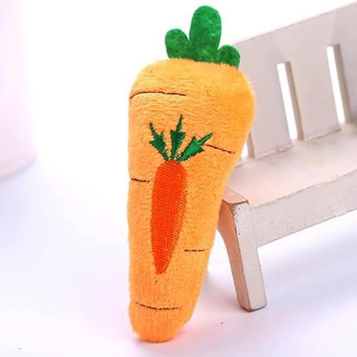 BWESOO Cute Catnip Toys, Healthy Kitten Teething Chew Toys for Cats and Kittens, Kitten Catnip Toy Decorative Comfortable Fruit Carrot Cat Chew Toys for Kitty Carrot Decorative BWESOO