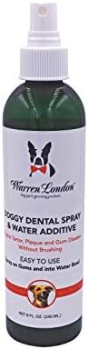 Warren London Doggy Dental- Dog Breath Freshener Spray & Pet Water Additive- Made in USA- 8oz Warren London