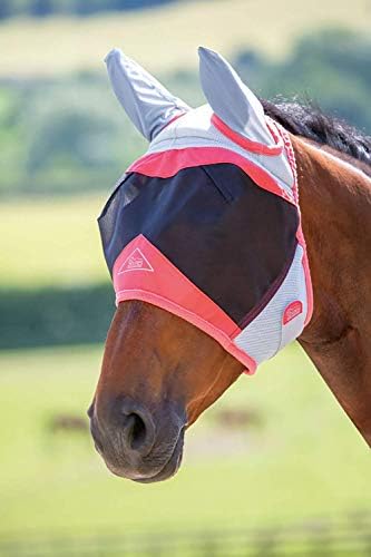 Shires Air Motion Fly Mask with Ears (Full, Coral) Shires